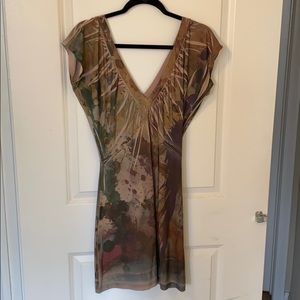 Women’s Large well fitted brown and green dress